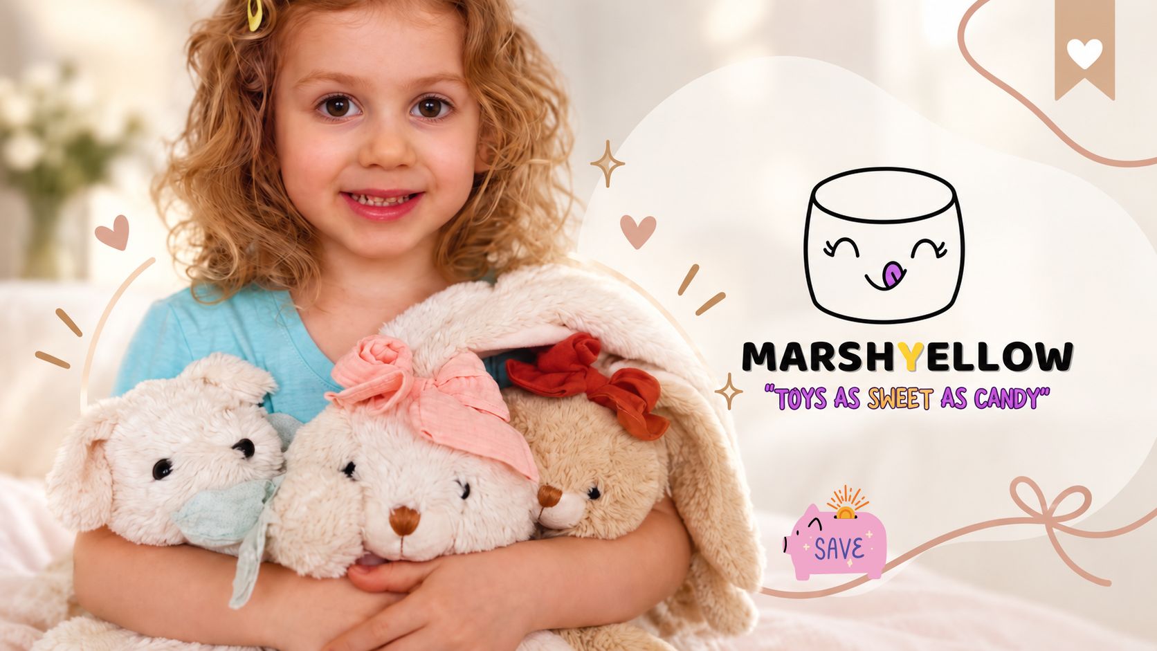 Children enjoying soft-toy gifts