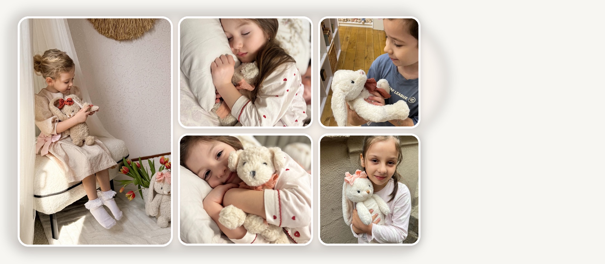 Children holding their favourite Marshyellow soft toys