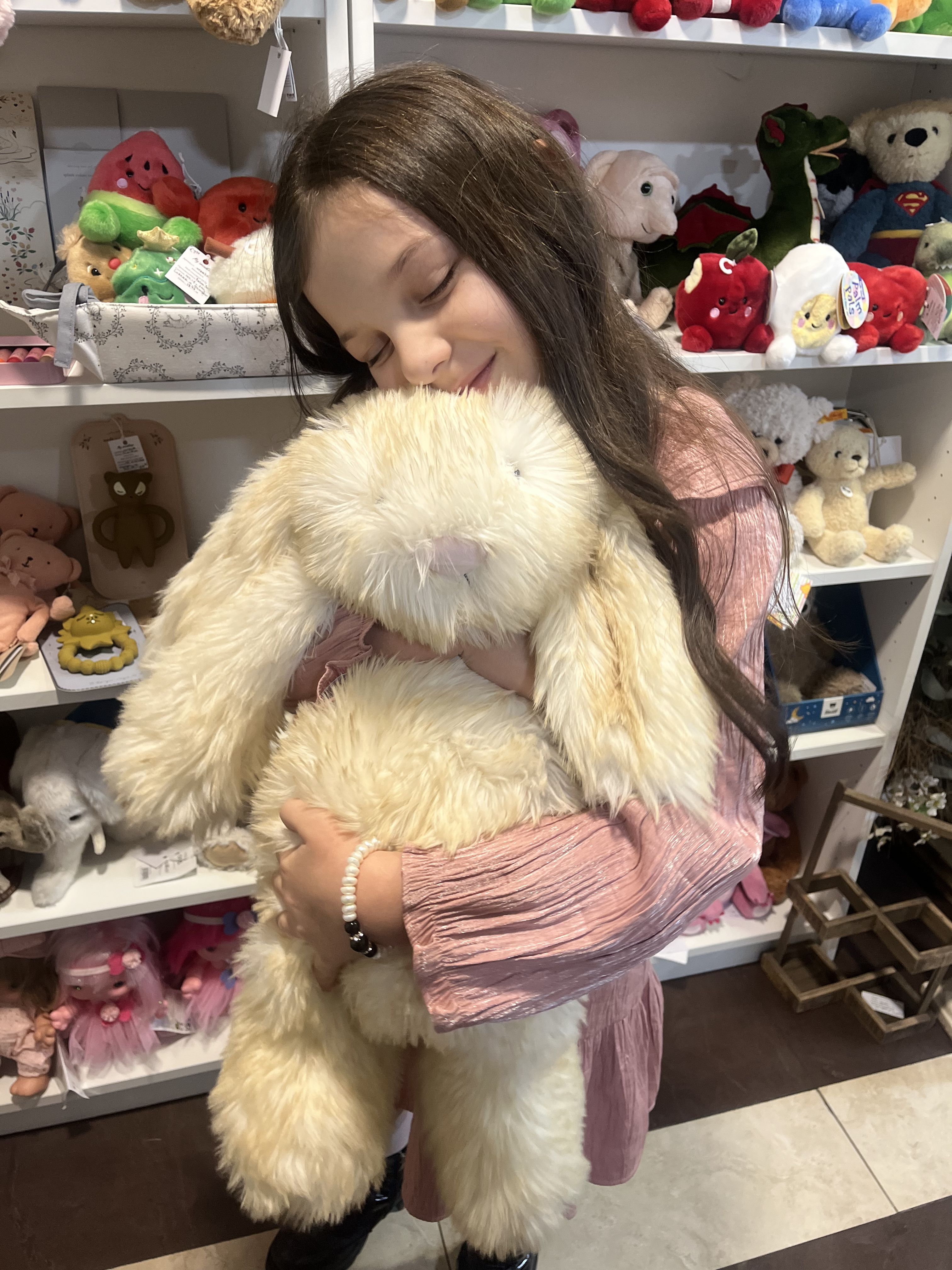 Our daughter with recent Jellycat stock at My Snowdrop