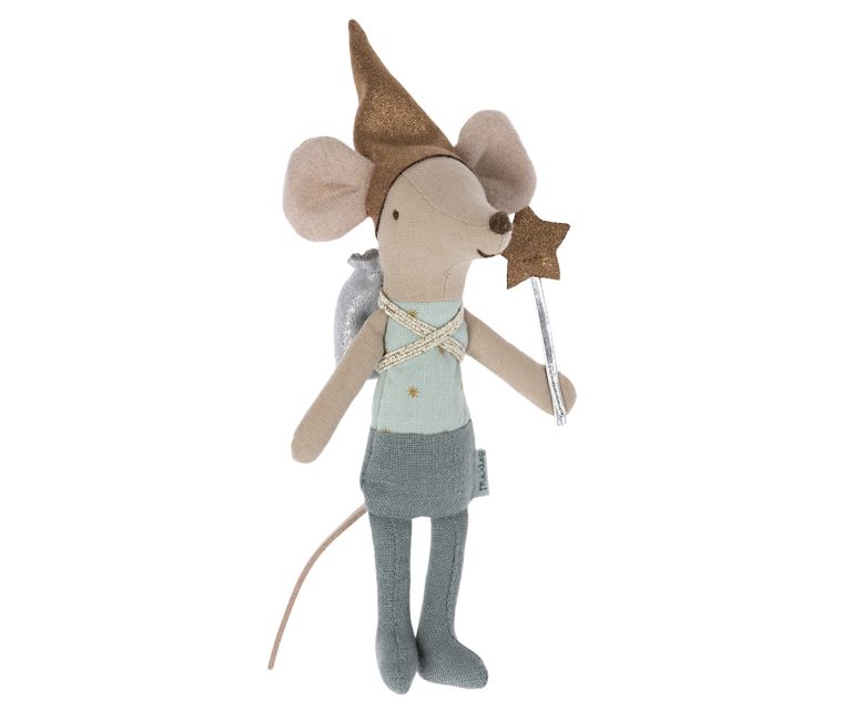 Maileg Zobna Vila Mouse, Big Brother V Škatlici Za Vžigalice - Moder