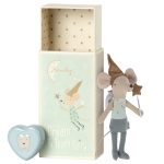 Maileg Tooth Fairy Mouse In Matchbox – Blue - Gallery Image