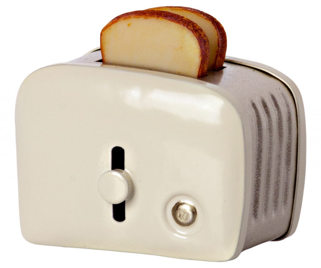Maileg Miniature toaster with bread, Off white