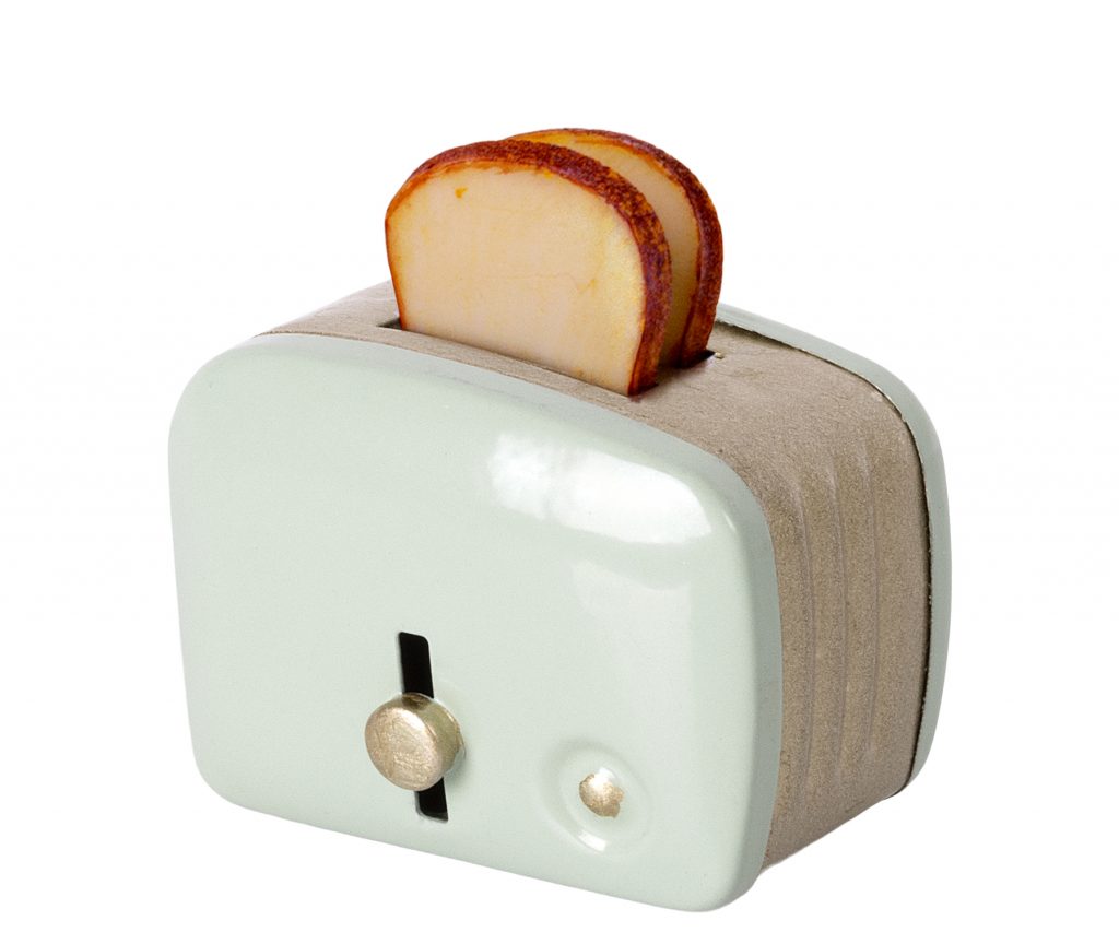 Maileg Miniature Toaster with Bread, Mint