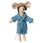 Maileg Bathrobe, Mouse – Dusty blue