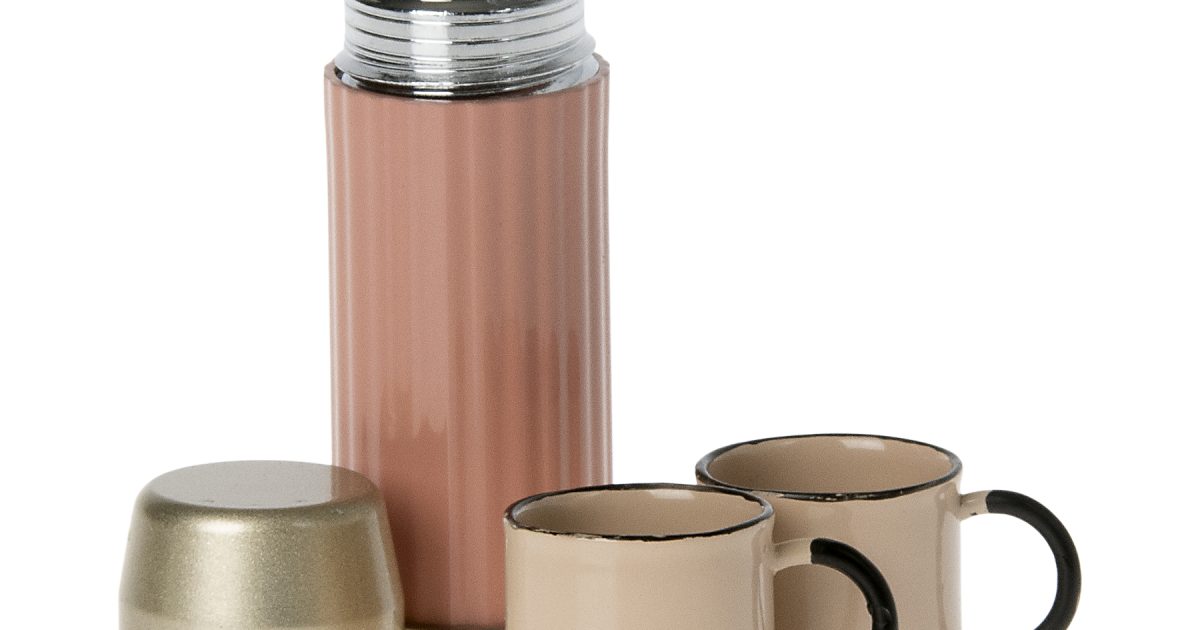 Maileg - Thermos and Cups - Soft Coral