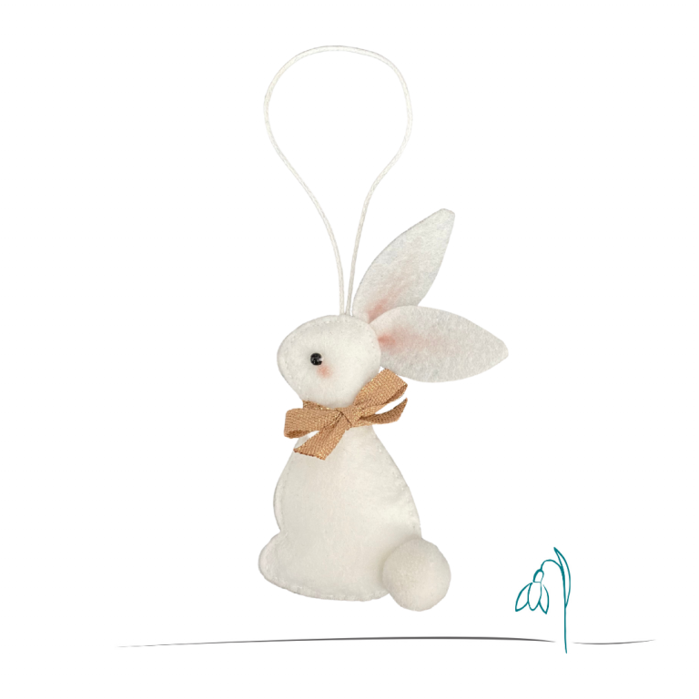 My Snowdrop Easter Ornament, Bunny, White