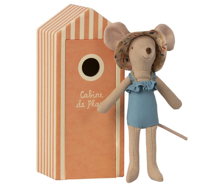 Maileg Beach Mice, Mum In A Cabine De Plage