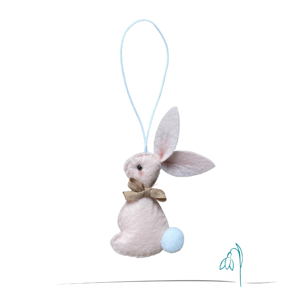 My Snowdrop Easter Ornament, Bunny, Peach