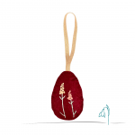 My Snowdrop Easter Ornament, Egg, Burgundy - Main Image