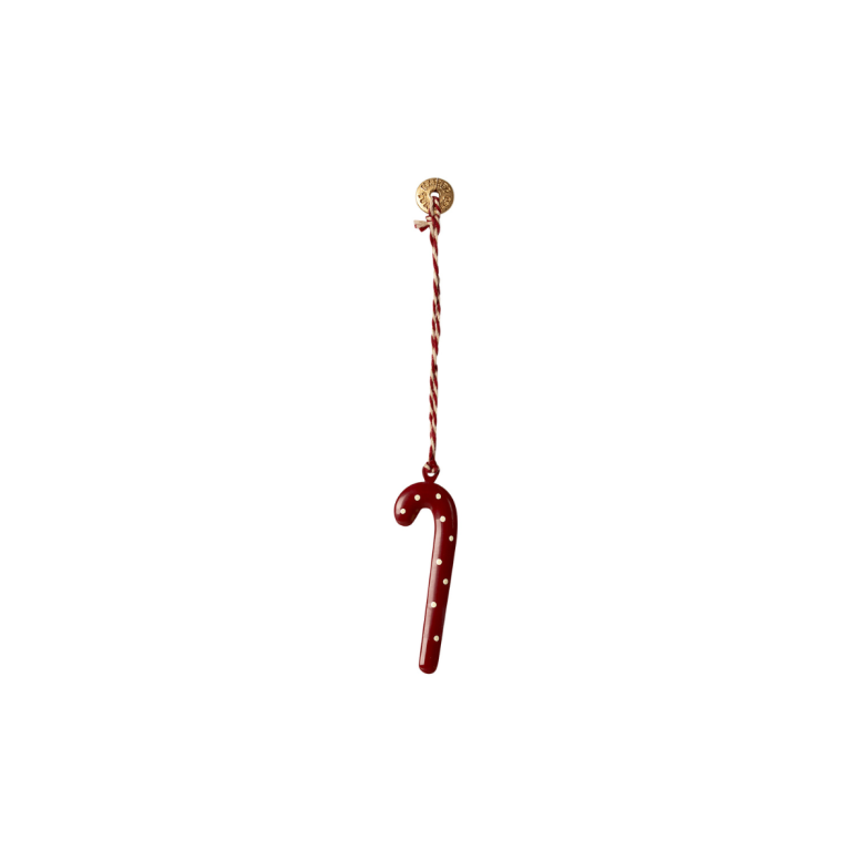 Maileg Metal Ornament, Candy Cane - Dots - Product Image