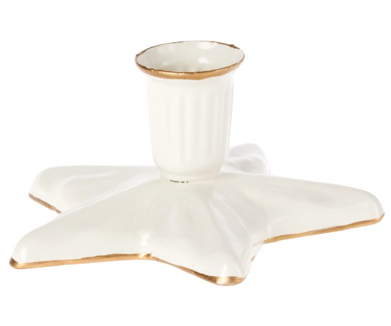 Maileg Star Candle Holder, Off White