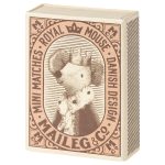 Maileg Sleepy/Wakey Baby Mouse In Matchbox – Rose