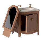 Maileg Sink dresser w. mirror, Mouse – Dark powder