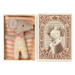 Maileg Sleepy/Wakey Baby Mouse In Matchbox – Rose