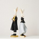 Mr & Mrs Rabbit Figurines, Black
