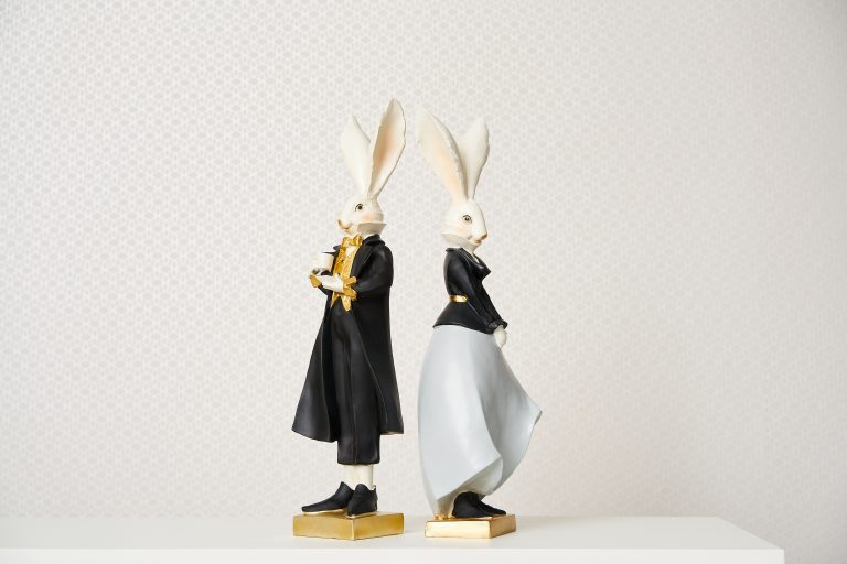 Mr & Mrs Rabbit Figurines, Black