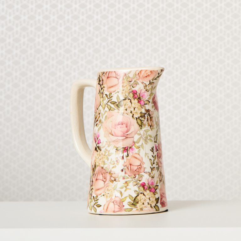 Ceramic Pitcher, Secret Rose Garden