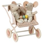 Maileg Stroller, Baby mice – Rose