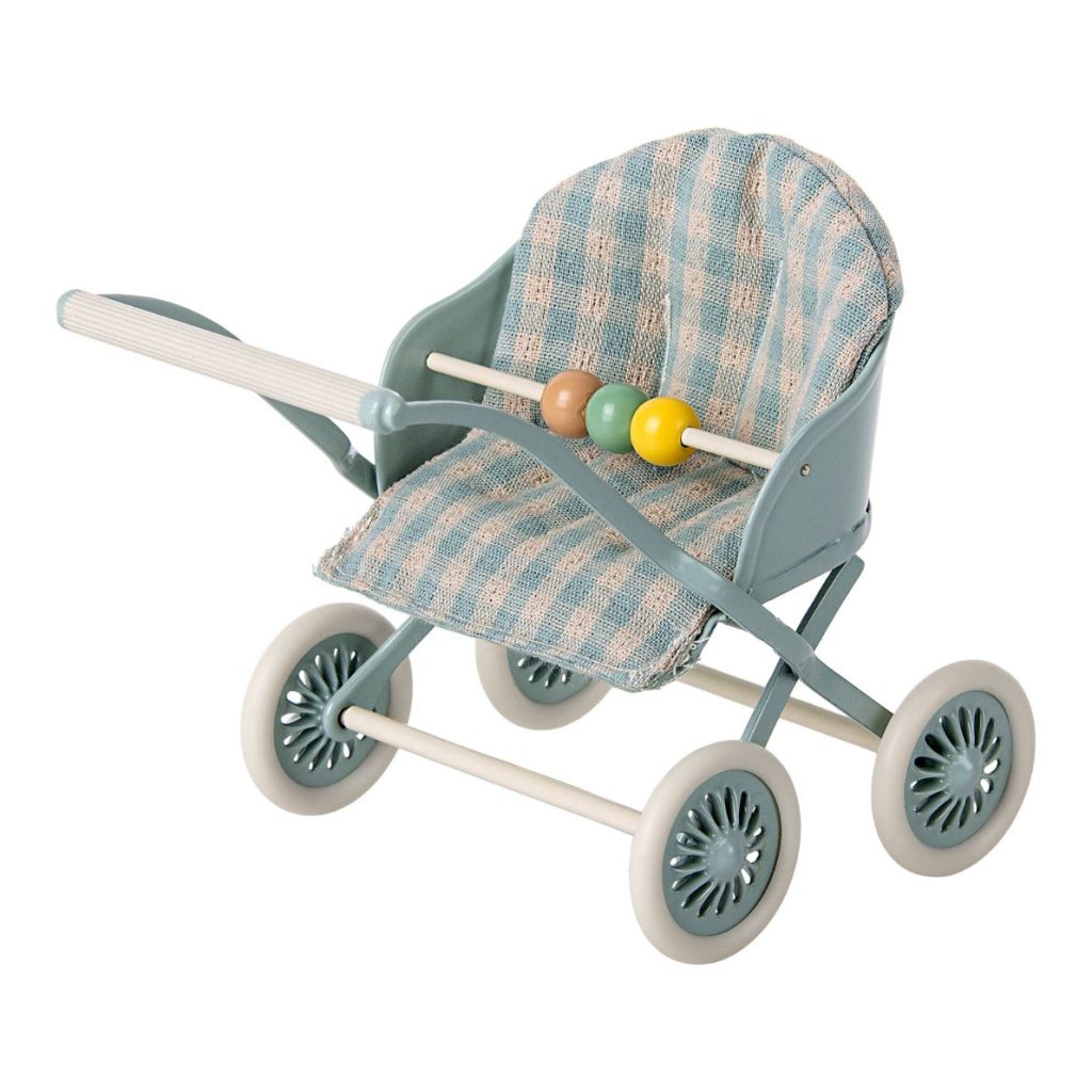 Maileg Stroller, Baby mice – Mint