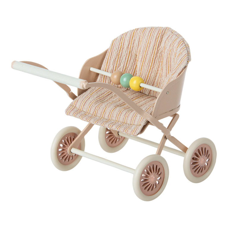 Maileg Stroller, Baby Mice - Rose