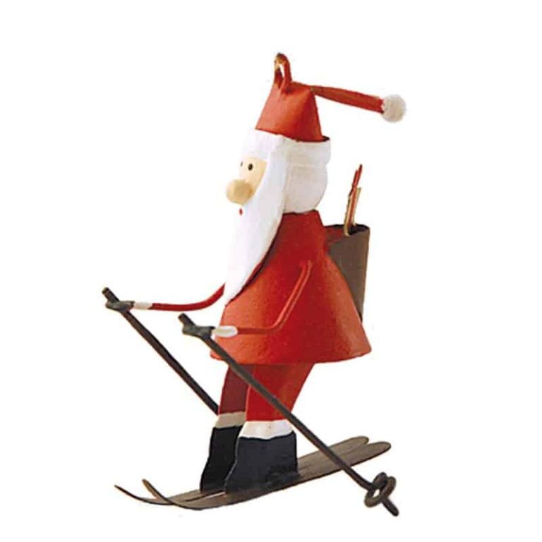 Metal Ornament, Santa on Skiis, G-Bork