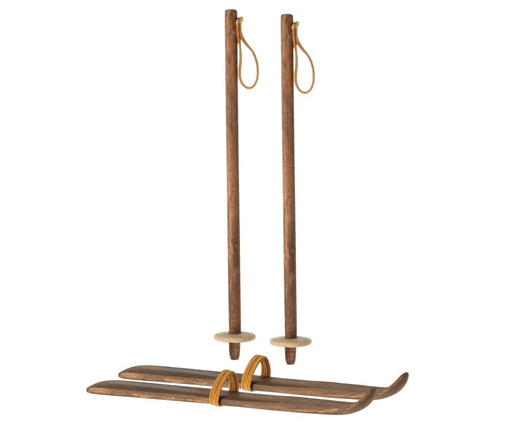 Maileg Ski and ski poles, Mum & Dad mouse