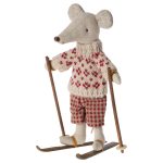Maileg Ski and ski poles, Mum & Dad mouse