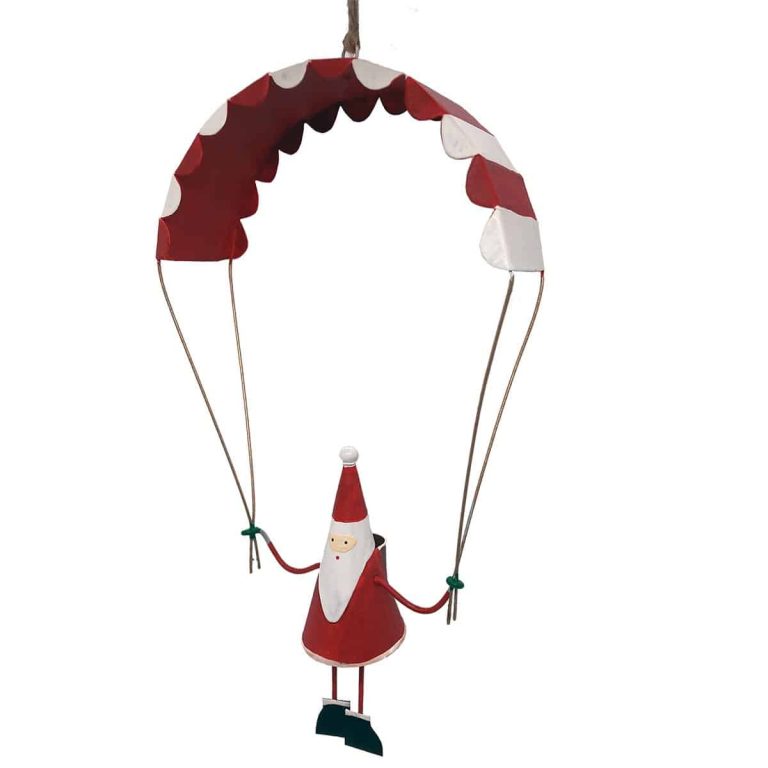 Metal Ornament, Santa in Paraglider, G-Bork