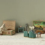 Maileg Grandma and Grandpa mice in cigarbox