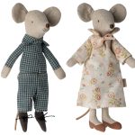 Maileg Grandma and Grandpa mice in cigarbox