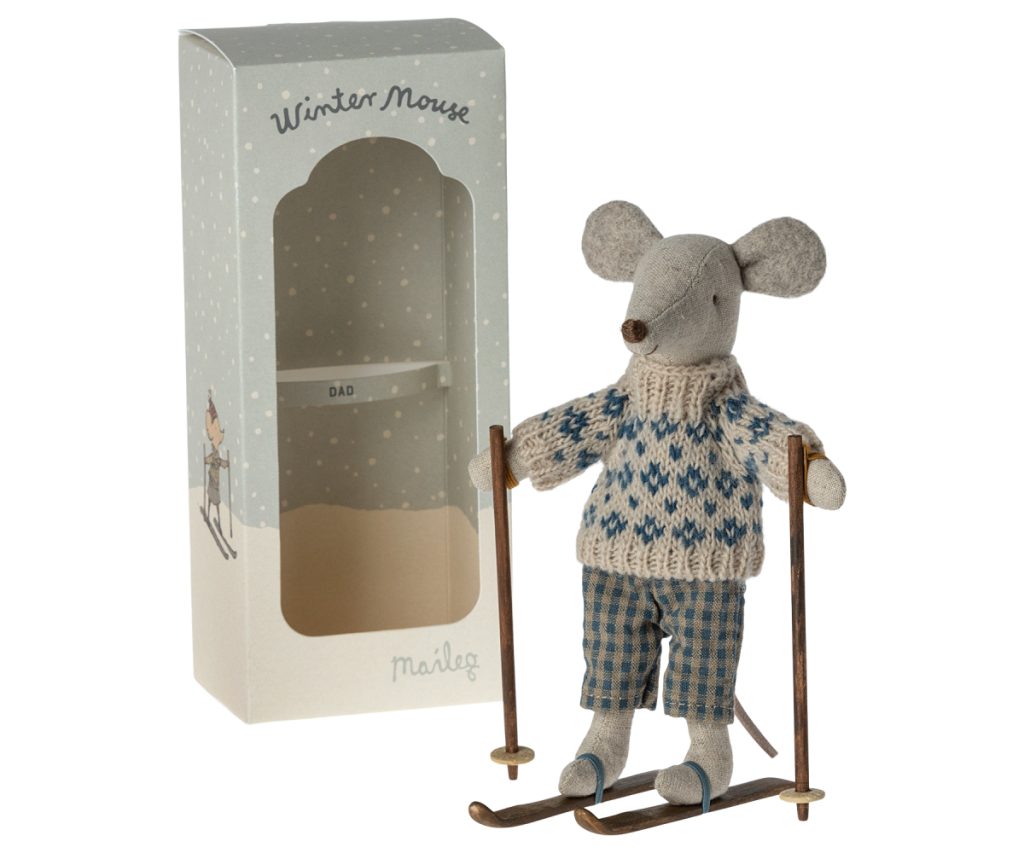 Maileg Winter mouse with ski set, Dad
