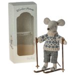 Maileg Winter mouse with ski set, Dad