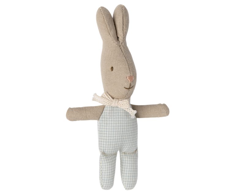 Maileg Rabbit, My - Light Blue Check