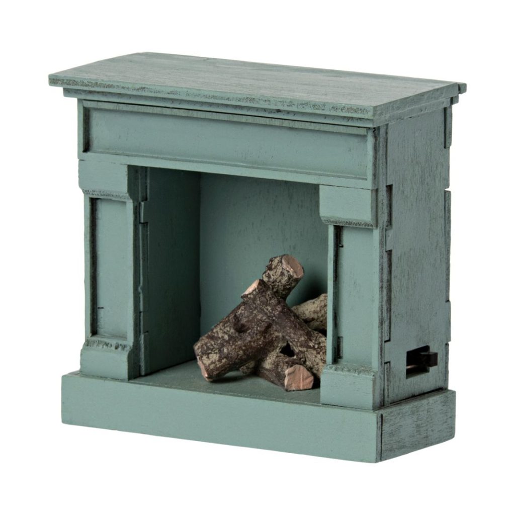 Maileg Fireplace, Mouse – Blue