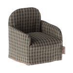 Maileg Chair, Mouse – Green checker