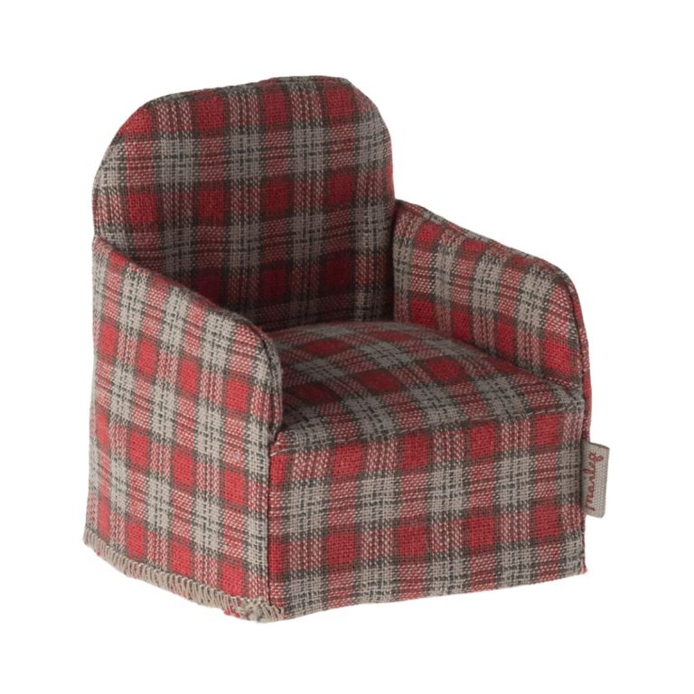 Maileg Chair, Mouse – Red Checker