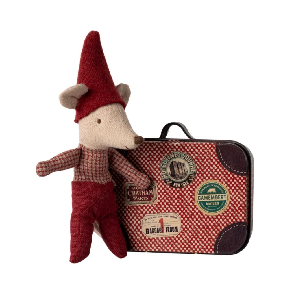 Maileg Christmas mouse, Baby in suitcase