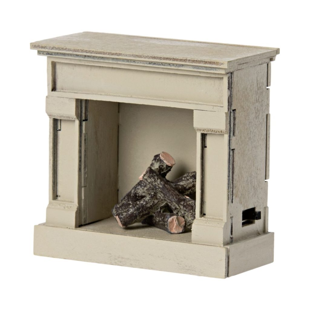 Maileg Fireplace, Mouse – Off white