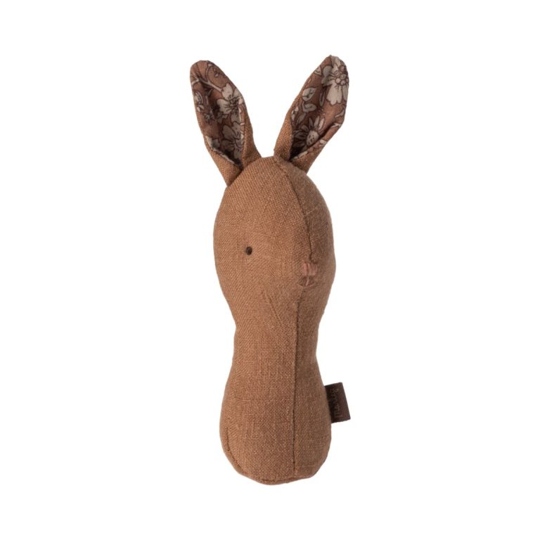 Maileg Lullaby Friends, Bunny Rattle – Chocolate