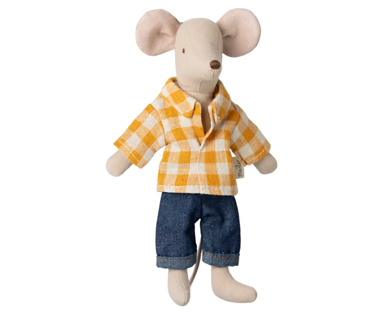 Maileg Dad Mouse – Șoricel de Jucărie din In și Bumbac