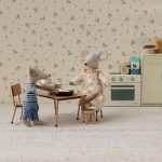 Maileg Table and chair set, Mouse – Dark powder