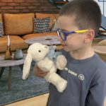 Marshyellow, White Cinnabun Rabbit, Blue Bow Tie - Gallery Image