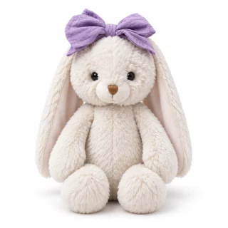 Marshyellow White Hoppy Bunny, Lavender Cake Ribbon