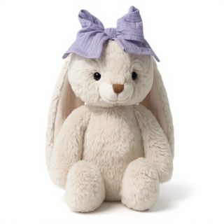 Marshyellow White Hoppy Bunny, Lavender Cake Ribbon