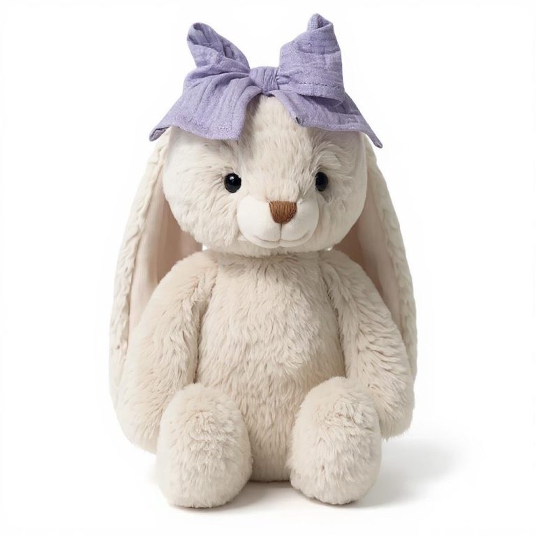 Marshyellow White Hoppy Bunny, Lavender Cake Ribbon