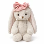 Marshyellow White Hoppy Bunny, Cherry Blossom Ribbon - Main Image