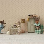 Maileg Café set, Mouse, Small – Off white