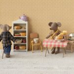 Maileg Brown checked shirt and pants, Dad mouse