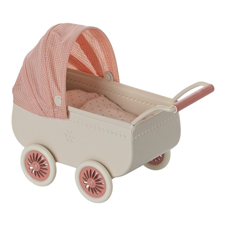 Maileg Pram, Mouse - Coral