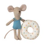 Maileg Beach mouse with float, Little sister – Multi  dot